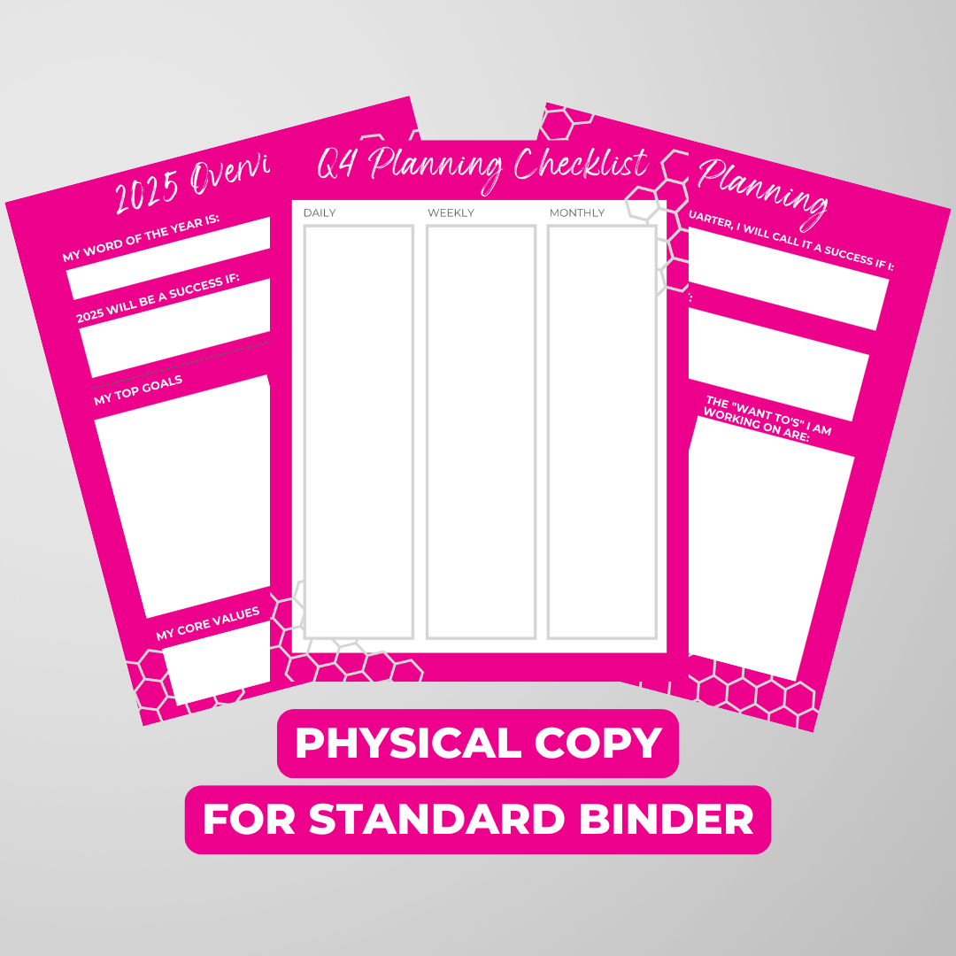 2025 Annual Planning Inserts for Standard Binder