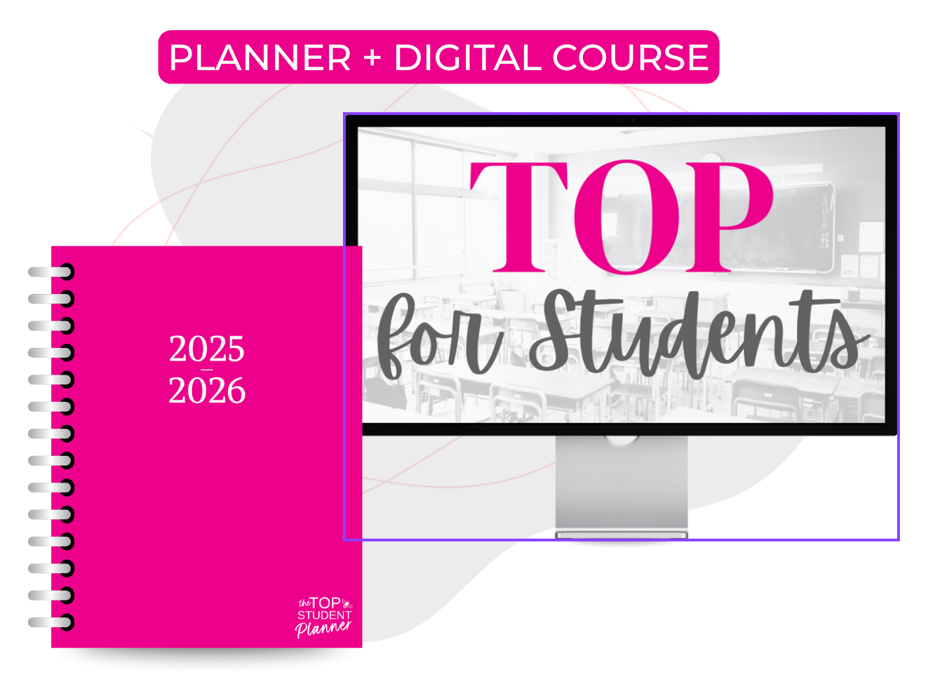 Hot Pink TOP Student Planner Bundle | 2025-2026 School Year