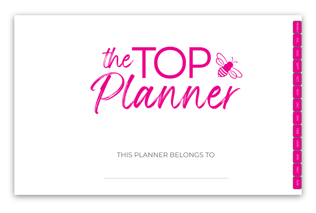Digital TOP Planner for July 2026 - June 2027
