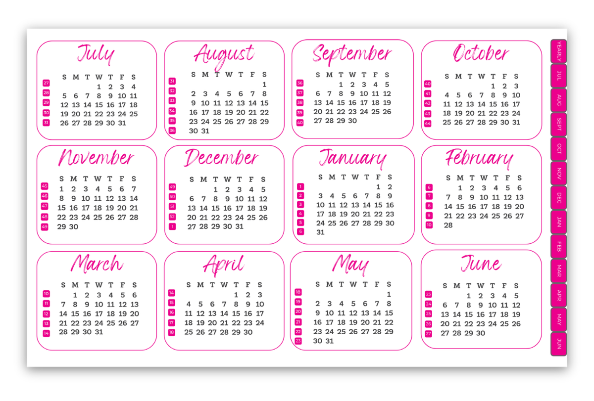 Digital TOP Planner for July 2026 - June 2027