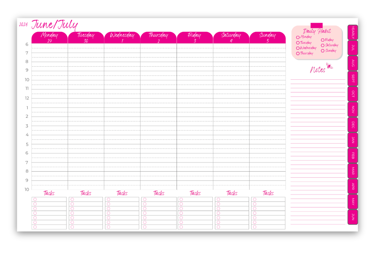Digital TOP Planner for July 2026 - June 2027
