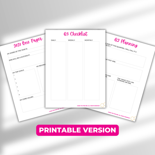 2027 Printable Annual Planning TOP Planner Inserts