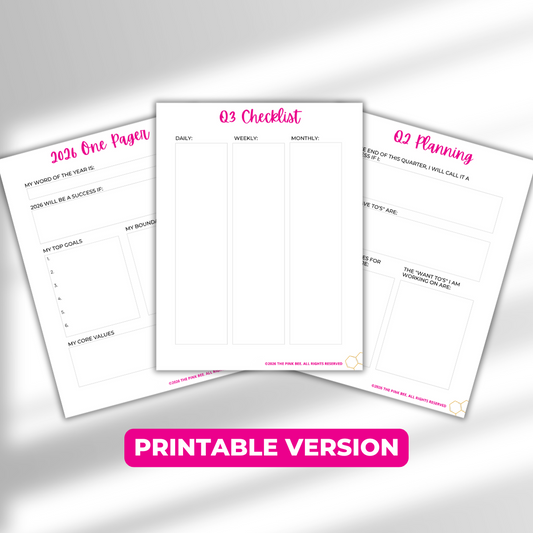 2026 Printable Annual Planning TOP Planner Inserts