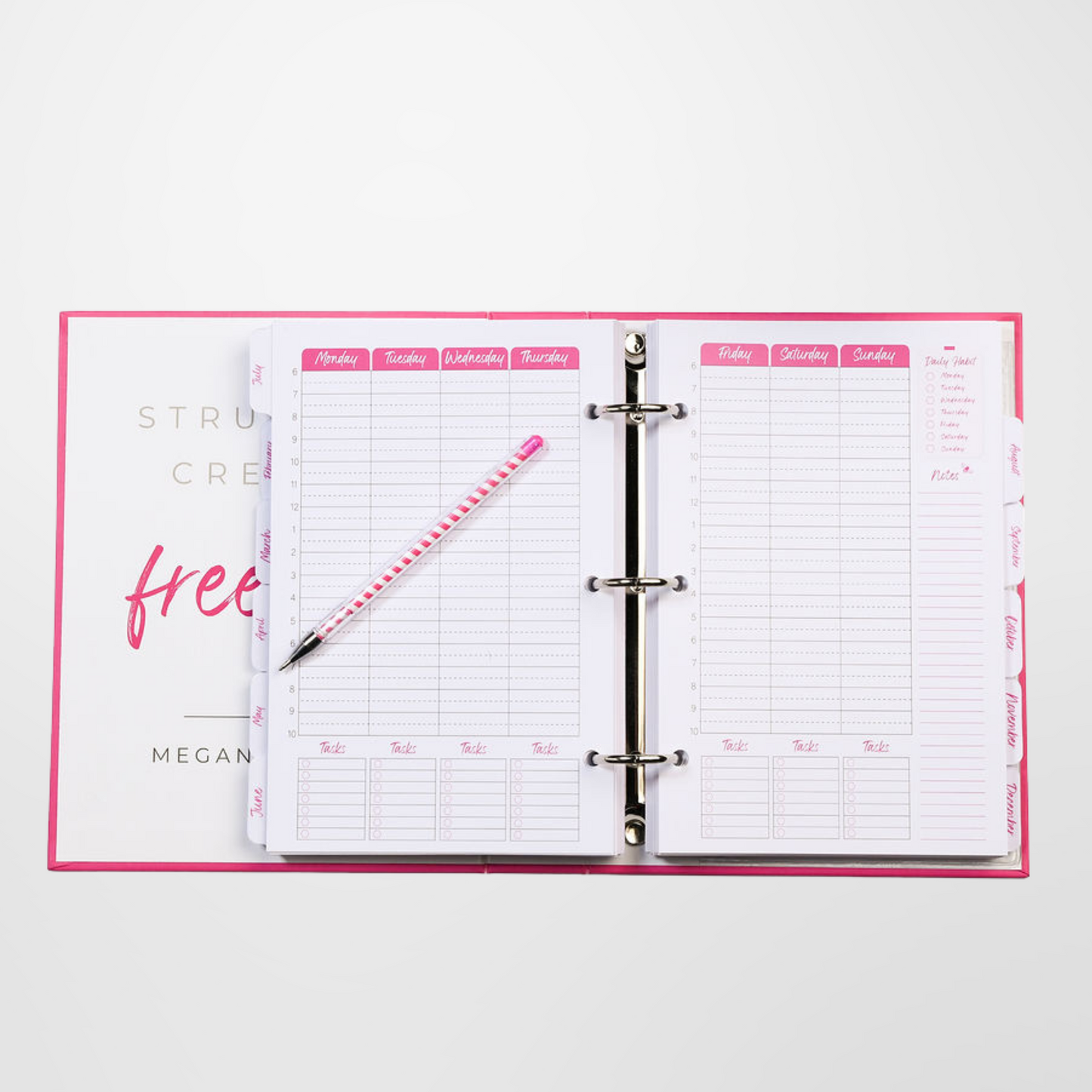 12-Month Planner Inserts for Full Size Binder